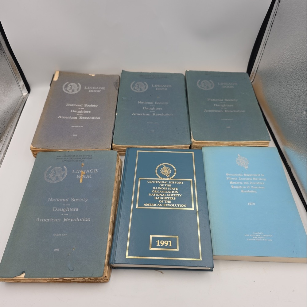 Daughters of the American Revolution (DAR) Lineage 6 Book Lot Genealogy Vintage